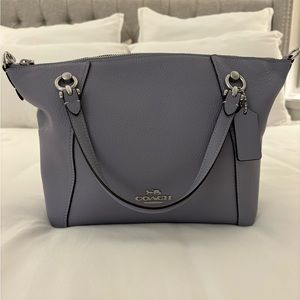 Coach Blue Satchel with Silver Hardware